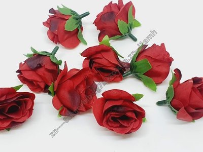 Бутон Розы (ткань) 3,5 см, цвет красный, шт. 010843 фото