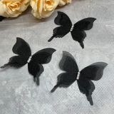 Метелик шифоновий (тришаровий), розмір 4,5 см * 4,8 см, колір чорний, 1 шт 016596 фото