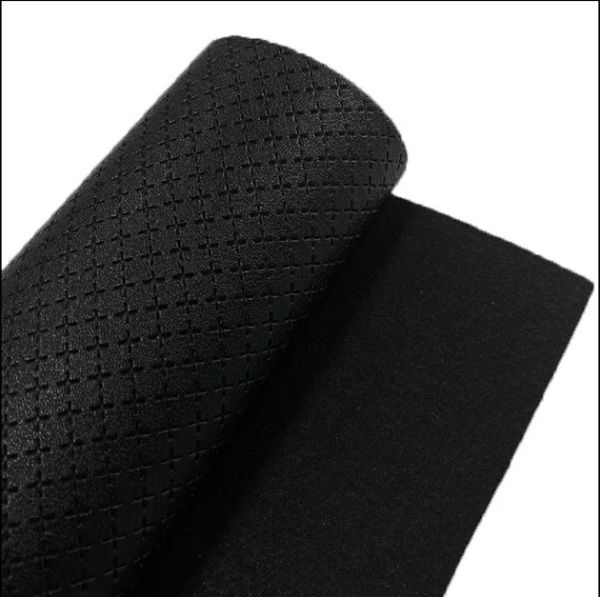 Экокожа (кожзам) для рукоделия -Плюсики, размер 20*30 см, цвет черный 07943 фото