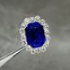 Серединка для бантиків зі стразами, синя (срібна оправа) 2,1&times;1,7 см,  1 шт 020721 фото 1