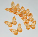 Метелик (шифон, двошарові), розмір ≈45 мм, колір-помаранчевий, шт 014677 фото
