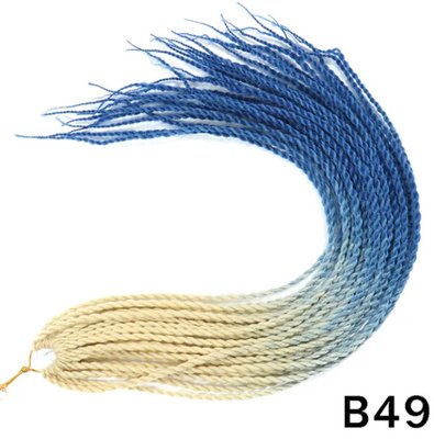 Сенегальские косички, длина 60 см, цвет-светлый блонд+синий, 5 шт. 08622 фото