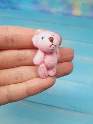 Игрушка-Мишка, размер 3,7 см, розовый, шт 012558 фото