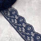 Кружево декоративное неэластичное Роза- 6 см, темно-синий, арт 011368, 1 метр 011368 фото