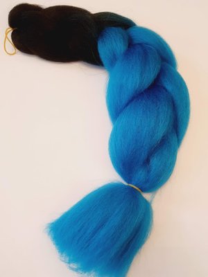 Канекалон-омбре 60 см, цвет-черный + темно-голубой (В22), шт. 011738 фото