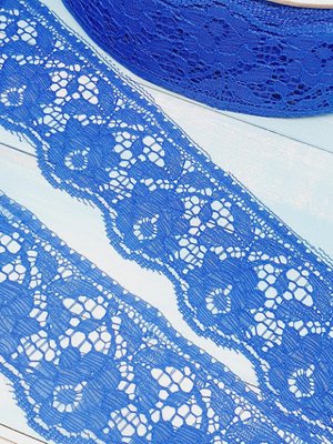 Мереживо Трояндочка, 6 см, колір-синій, метр 011369 фото
