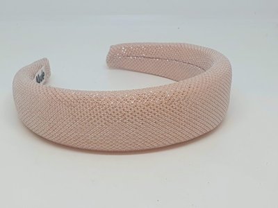 Ободок объемный (люрекс нить-ромбик), ширина 4 см, цвет розовый, шт. 010274 фото