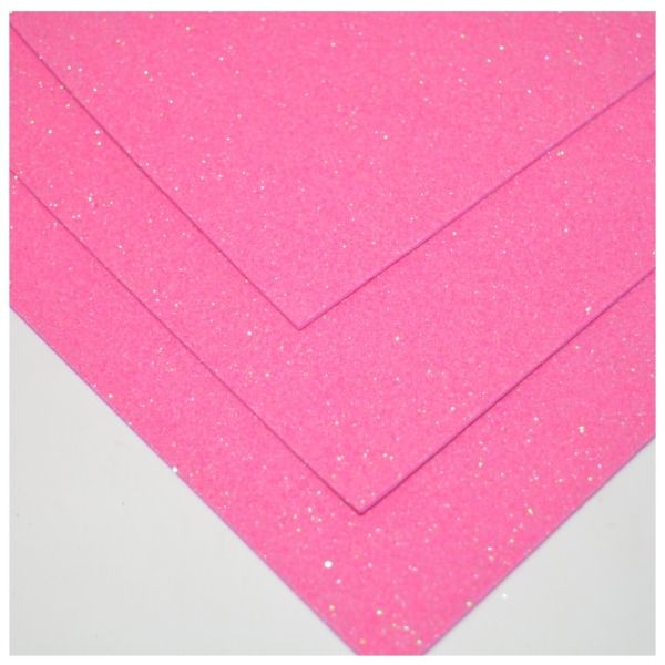 Фоамиран с глитером 2 мм, размер 20*30 см, цвет - розовый Барби АВ, шт 013915 фото