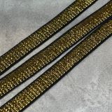 Стрейч-бейка (резинка з люрекс ниткою), ширина 1,2 см, колір чорний, арт 014148, відрізок 1 метр 014148 фото