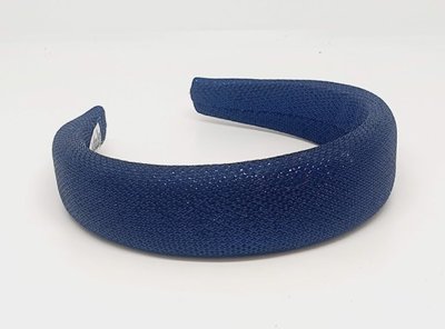 Ободок объемный (люрекс нить-ромбик), ширина 4 см, цвет темно-синий,шт. 010279 фото