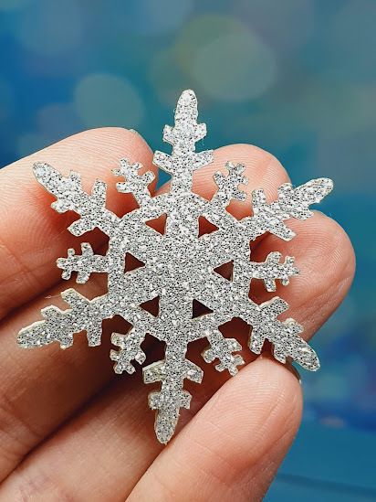 Снежинка-3,5 см (экокожа+фетр), цвет-серебро, шт 012673 фото