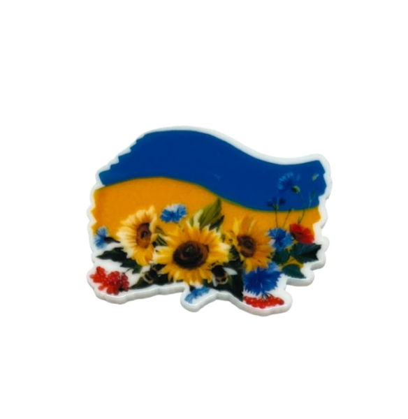 Кабошон (серединка для бантика) –Флаг Украины (сонях), размер 3,5 см, шт 014893 фото