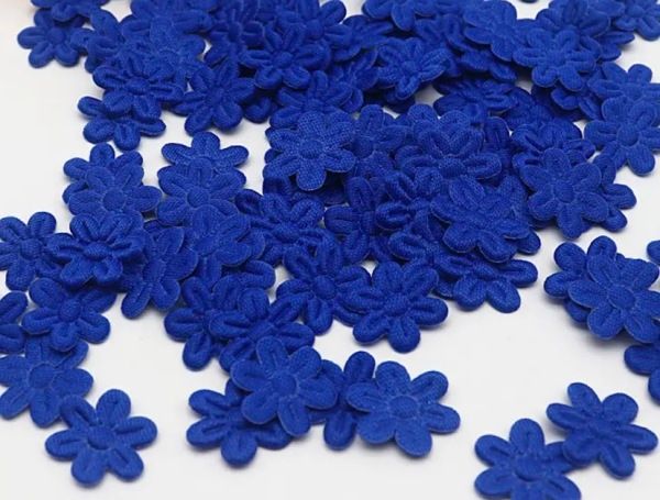 Квітка (тканина) 2 см, колір-синій, шт 014658 фото