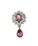 Стразовий декор- Крапелька, розмір 25*45 мм, колір каменю -рожевий, шт 015249 фото