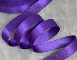 Сатинова стрічка (Vip) 2,2 см із срібною ниткою, колір- фіолетовий, метр 0478 фото