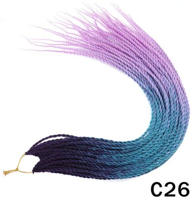 Сенегальские косички, длина 60 см, цвет-фиолетовый+бирюза+лиловый, 5 шт. 08631 фото