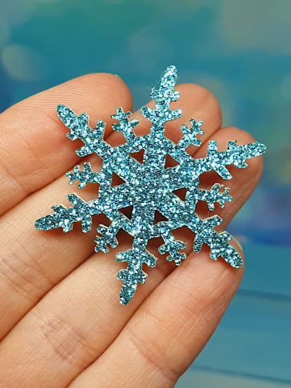 Снежинка-3,5 см (экокожа+фетр), цвет-голубой, шт 012674 фото