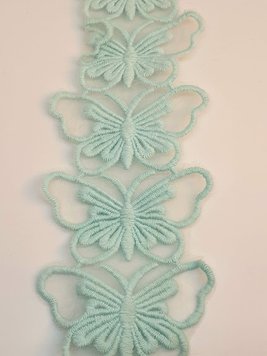 Декоративний (вишитий) Мереживний Метелик, 7,3 см, колір-тіффані, шт 06343 фото