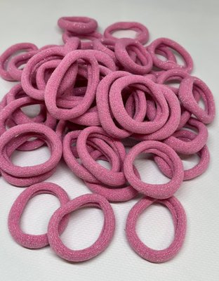 Гумка для волосся Калуш (люрекс) 4 см, колір-рожевий, уп 25 шт. 014272 фото