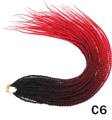 Сенегальські кіски, довжина 60 см, колір-чорний+бордо+червоний, 5 шт. 08632 фото