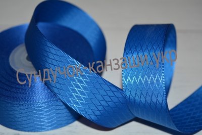 Атласная лента "Ромбик" 25 мм, цвет-синий, метр 01229 фото