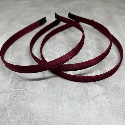 Ободок (металлический) для волос, ширина 1,2 см, цвет бордовый, шт. 016608 фото