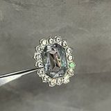 Серединка для бантиков со стразами, прозрачный (серебряная оправа) 2,1&times;1,7 см, 1 шт 020722 фото