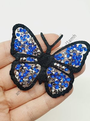 Термо-аппликация "Бабочка", 6,2*4,6 см, цвет-синий, шт 010825 фото