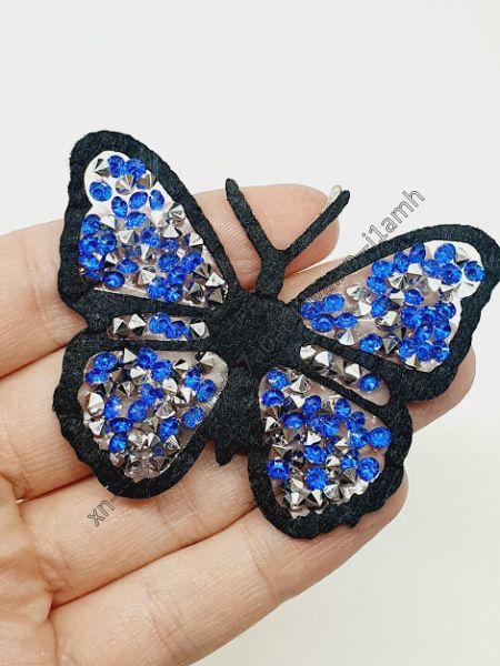 Термо-аплікація "Метелик", 6,2*4,6 см, колір-синій, шт 010825 фото
