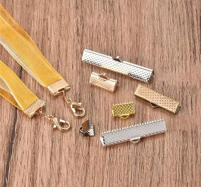 Металевий затискач для стрічок і шнурків, 13 мм*8 мм, золото, арт 018167, упаковка 8 шт 018167 фото