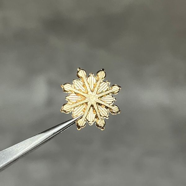 Серединка ювелірна "Сніжинка" з перлиною та стразами, 2,1&times;1,7 см, золото, арт 020740 020740 фото