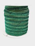 Оксамитова (люрекс) стрічка 1 см, колір-зелена ялинка, метр 010756 фото