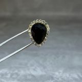 Пришивний декор (стразовий) - Крапля, 18*14 мм, колір каменю- чорний, шт 017403 фото