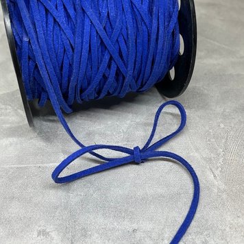 Замшевий шнур 3 мм, колір-синій, метр 08077 фото