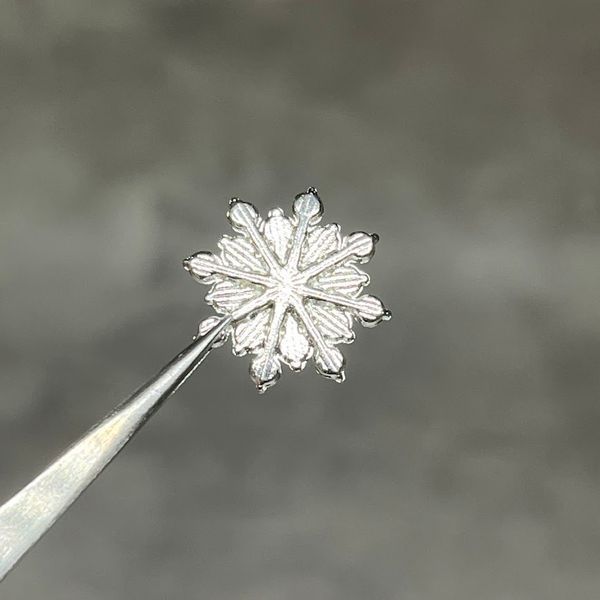 Серединка ювелірна "Сніжинка" зі стразами, 2,1&times;1,7 см, срібло, арт 020741 020741 фото