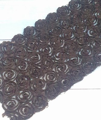 Шеббі-троянди, ширина 8 см, колір-чорний, відрізок 30 см 012305 фото
