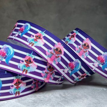 Репсова стрічка 2,5 см Hairdorables, арт 014116, 1 метр 014116 фото