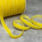 Велюрова (оксамитова) стрічка 1 см , колір-жовтий, метр 016761 фото