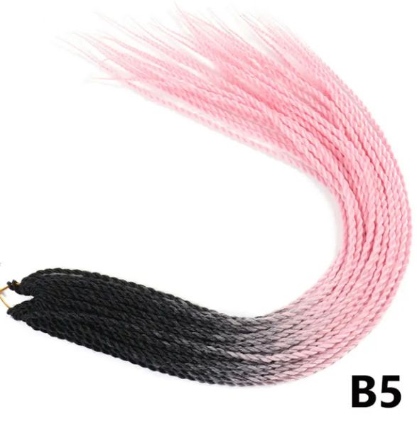 Сенегальские косички, длина 60 см, цвет-черный+розовый, 5 шт. 08657 фото