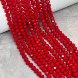 Бусины Кристалл - Rondelle, 8 мм, цвет -Красный, 65-68 шт, 1 нитка 016256 фото