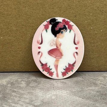 Серединка для бантиков (пластик) Девочка в веночке, 3,6 см. арт 015214, 1 шт 015214 фото