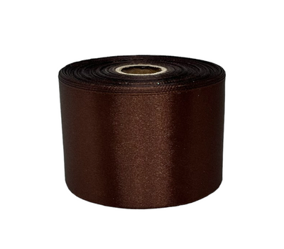 Атласная лента 5 см, коричневый цвет, 1 рулон (23 м) 016613 фото
