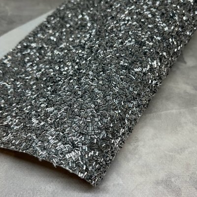 Экокожа-мишура, 20*32 см, цвет-серебро, шт 012309 фото