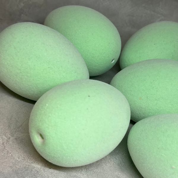 Яйцо куриное (флоковое покрытие), светло-зеленый, 6,5&times;4,5 см, упаковка 6 шт, арт 020144 020144 фото
