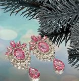 Стразовый декор Капелька-24*50 мм, цвет камня розовый, шт. 014366 фото
