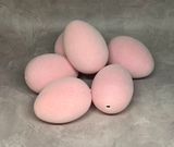 Яйцо куриное (флоковое покрытие), светло-розовый, 6,5&times;4,5 см, упаковка 6 шт, арт 020145 020145 фото