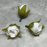 Бутон розы из ткани 2,0 см, цвет-белый, шт. 016494 фото