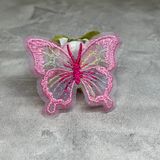 Метелик вишитий-сітка, (патч метелик), розмір ~4,5 СМ, колір рожевий, поштучно 016715 фото