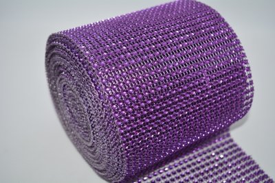 Шина (имитация страз), ширина 11,5 см, цвет фиолетовый, отрезок 0,5 м 02490 фото