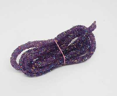 Полый стразовый шнур 6 мм (внутренний 2 мм), цвет-фиолетовый\хамелеон, 1 м 09878 фото